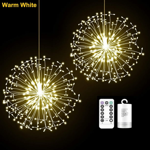 Details about   Hanging Firework LED Fairy String Light And 8 Modes Remote Christmas Par